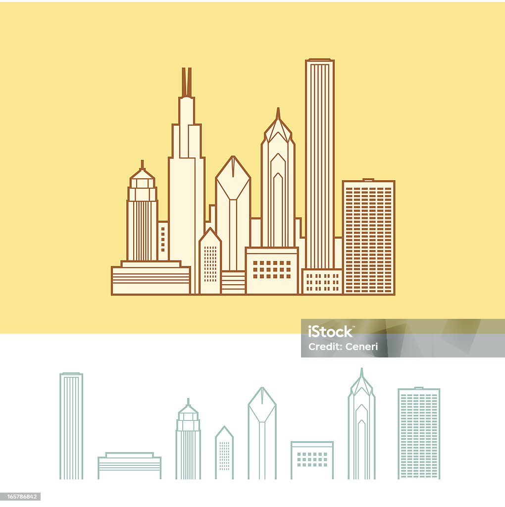 Skyline von Chicago, Illinois, USA - Lizenzfrei Chicago - Illinois Vektorgrafik