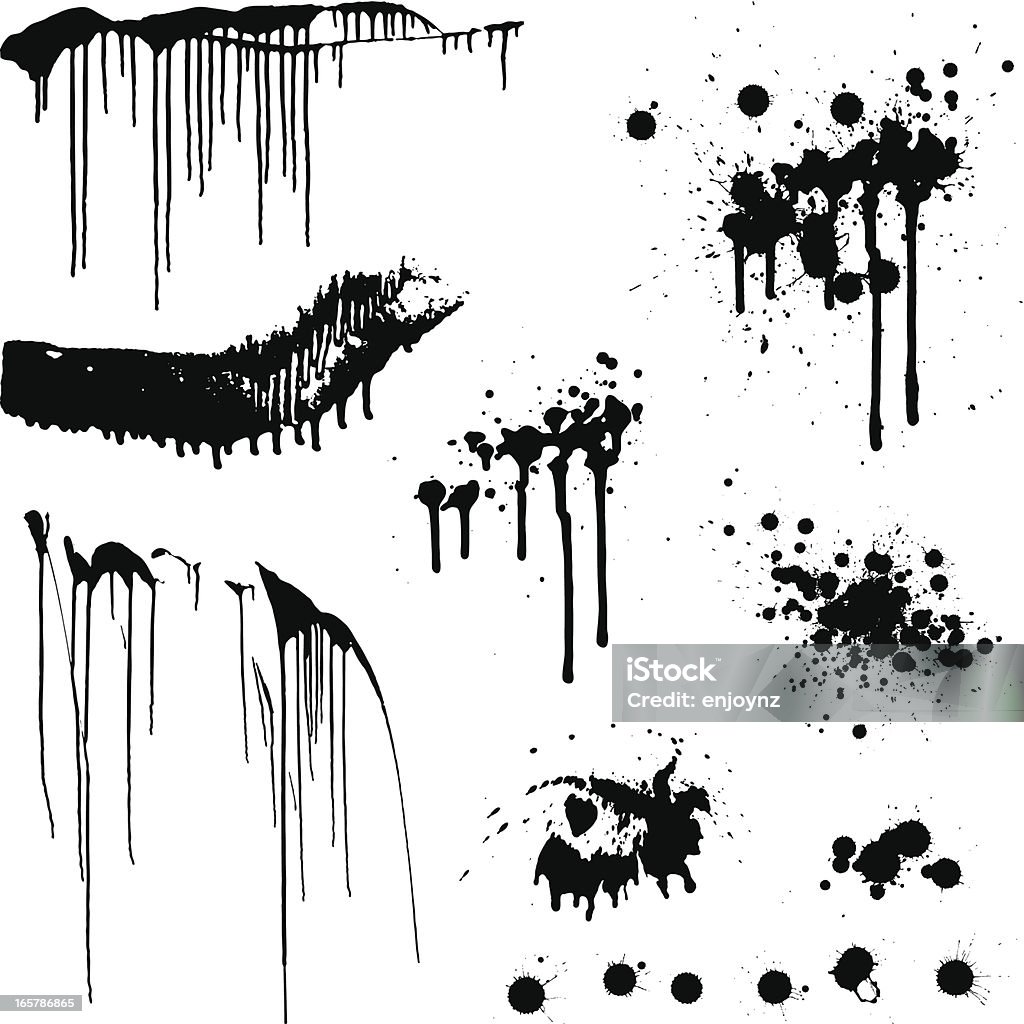 Splats e gotas - Royalty-free Tinta - Instrumento de Escrita arte vetorial