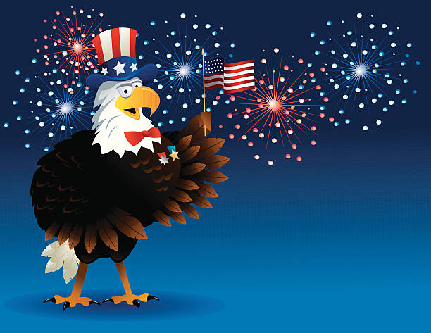 Patriotic Eagle vector art illustration