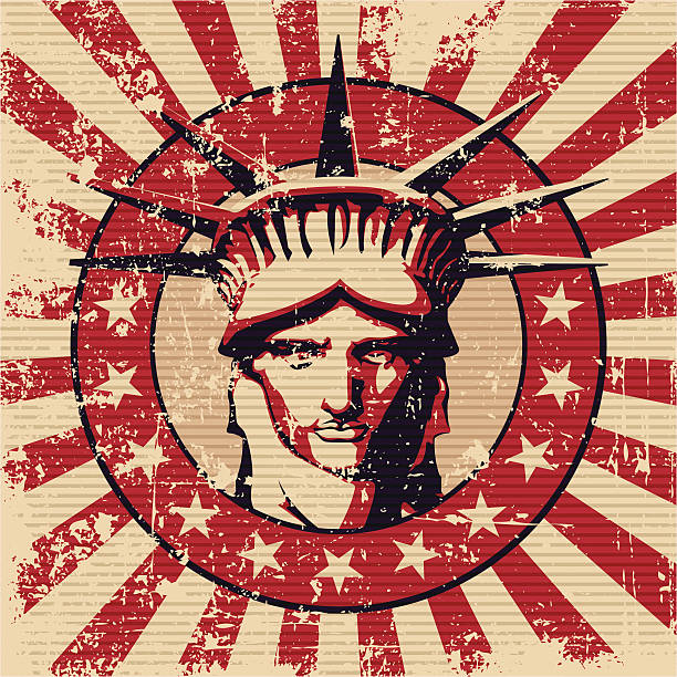 statue of liberty an editable vector illustration of statue of liberty as grunge background. statue of liberty replica stock illustrations