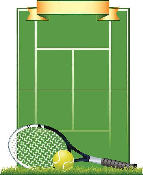 ilustraciones, imágenes clip art, dibujos animados e iconos de stock de cancha de tenis de fondo - tennis baseline fun sports and fitness