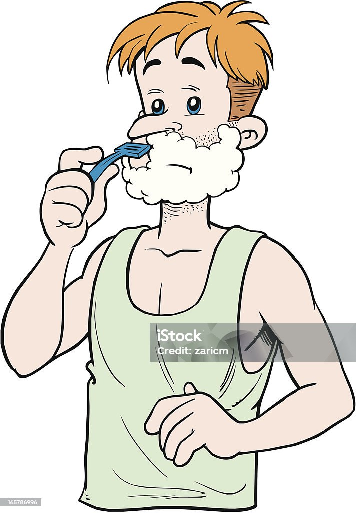 Uomo shaveing - arte vettoriale royalty-free di Radersi