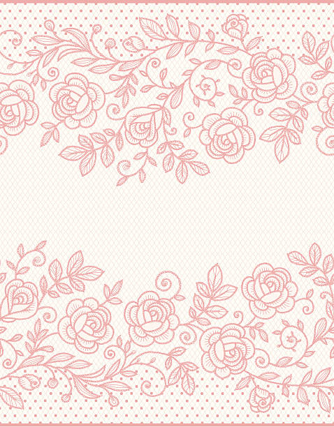 ilustrações de stock, clip art, desenhos animados e ícones de rosas de renda sem costura padrão. - wedding rose lace backgrounds