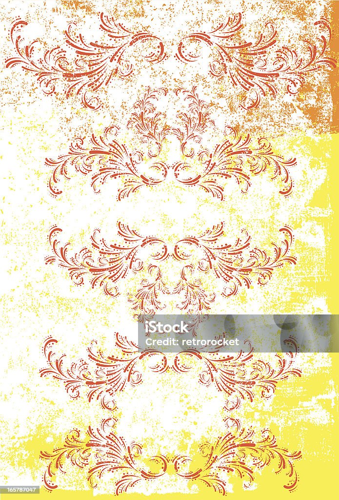 textured scroll frames Decorative scrollwork over an abstract background. The artwork and background are on separate labeled layers. Abstract stock vector
