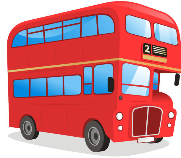 ilustraciones, imágenes clip art, dibujos animados e iconos de stock de london autobús de dos pisos - shuttle bus vector isolated on white bus