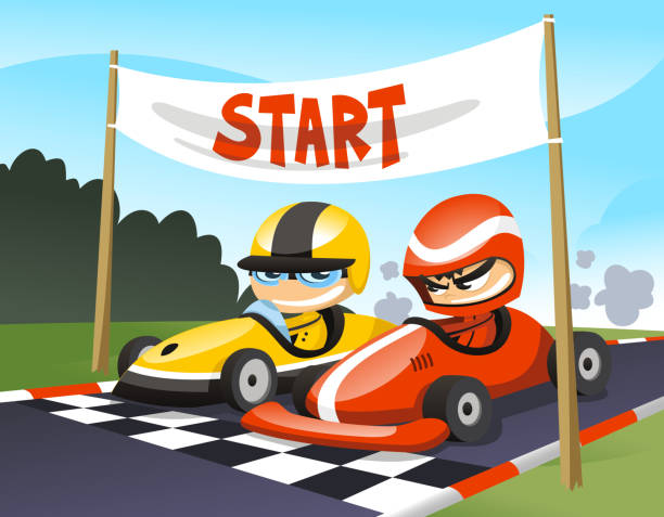 um zu beginnen - motorsport veranstaltung stock-grafiken, -clipart, -cartoons und -symbole