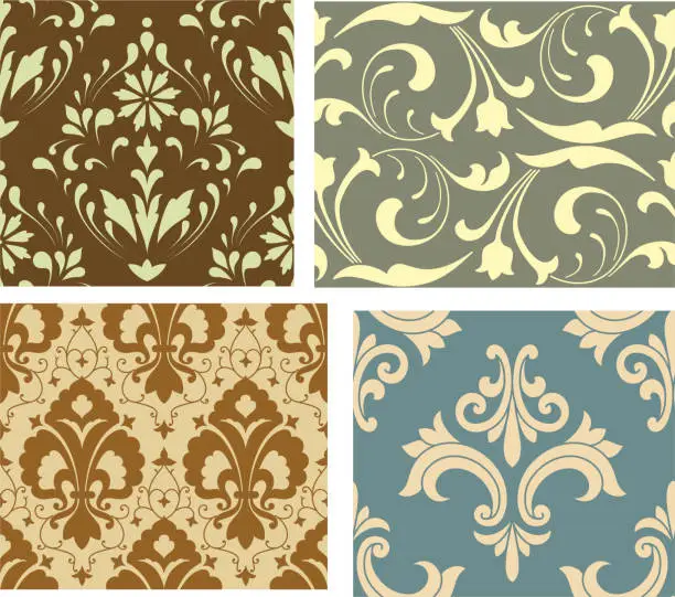 Vector illustration of Seamless Pattern Set