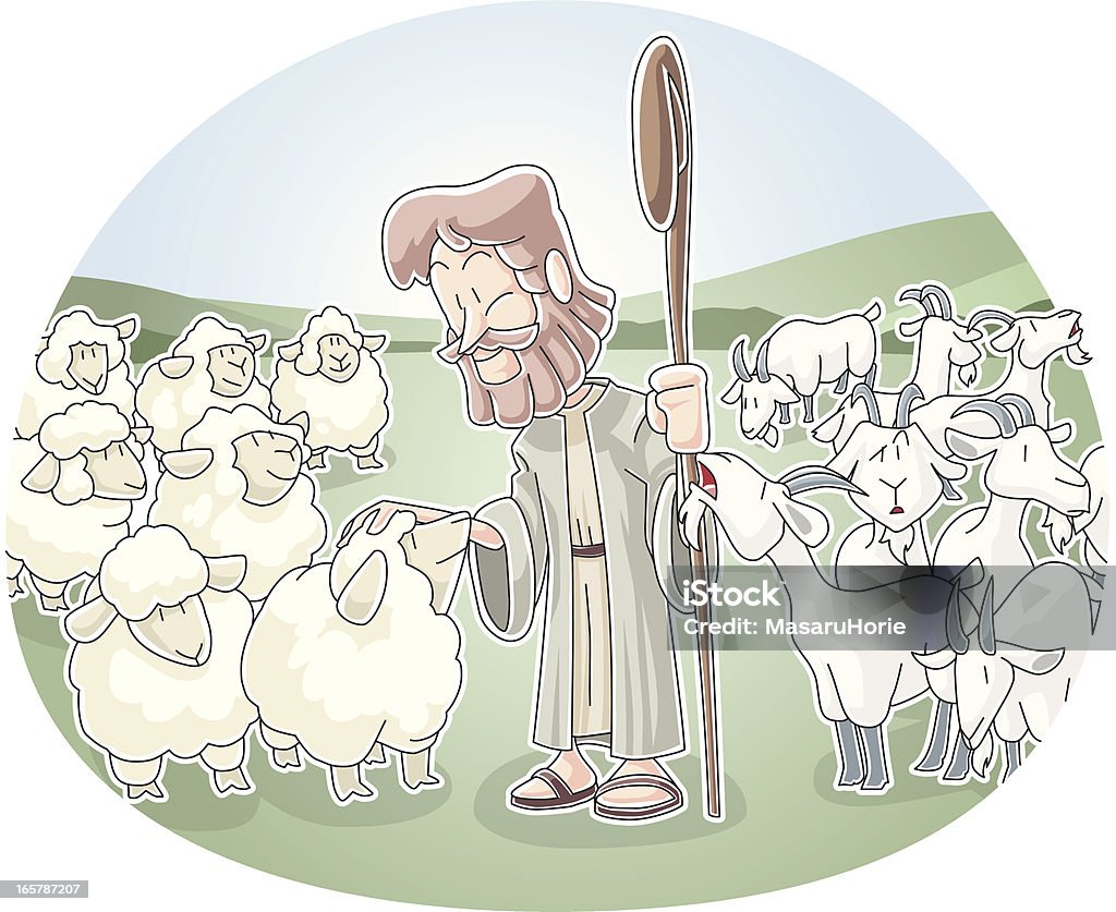 The Sheep and Goats Matthew 25: 31-33 Sheep stock vector