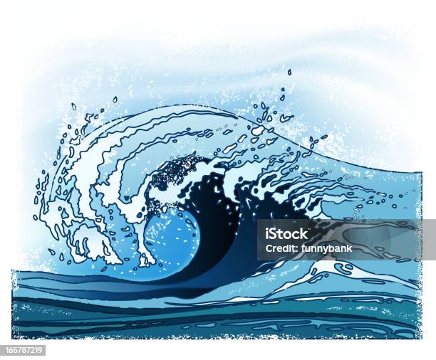 Big Wave Illustrationen Stock Vektor Art und mehr Bilder von Biegung - Biegung, Blau, Fleck