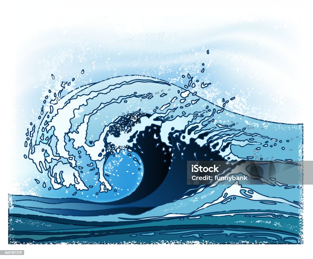 big wave illustrations - clipart vectoriel de Bleu libre de droits