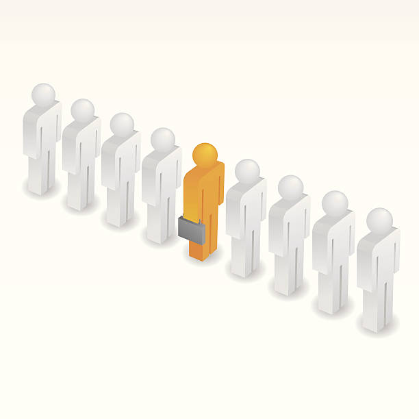 Conceptual - Standing Out From The Crowd vector art illustration