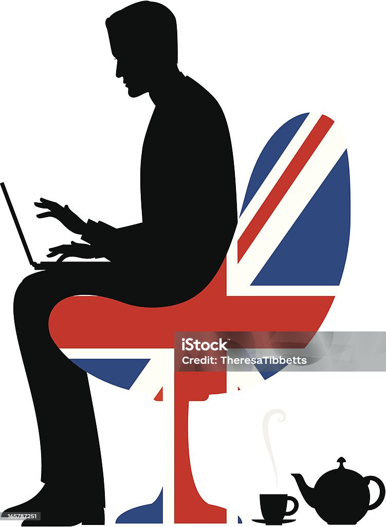 Британский мужской Блогер - Векторная графика Англия роялти-фри