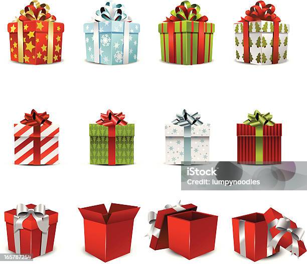 Vector Illustration Of Various Holiday Gift Boxes Stock Illustration - Download Image Now - Christmas Present, Gift, Vector