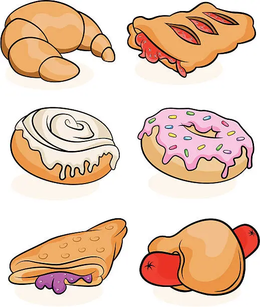 Vector illustration of Fresh Pastries