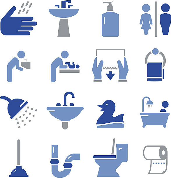 Bathroom Icons - Pro Series Bath icon set. Professional icons for your print project or Web site. See more in this series. drinking fountain stock illustrations