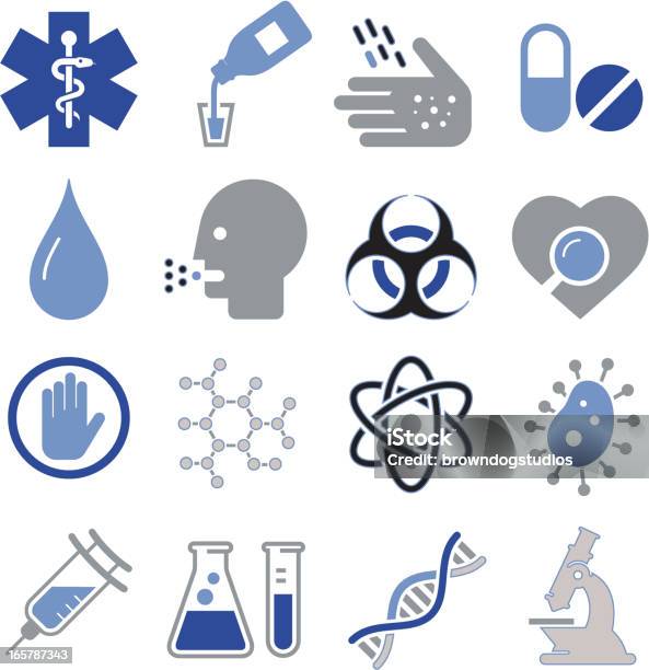 Biomedical Iconsproserie Stock Vektor Art und mehr Bilder von Antibabypille - Antibabypille, Atom, Becherglas