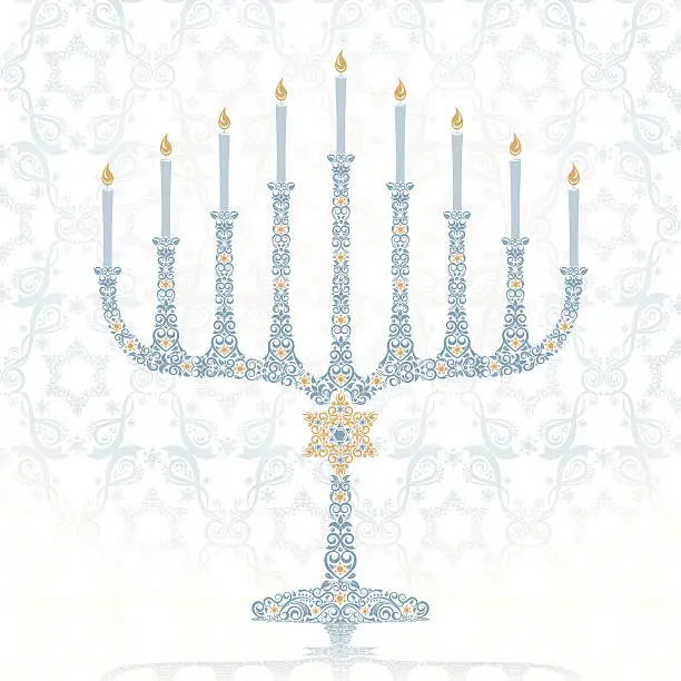 Vector illustration of Stylized Hanukkah Menorah