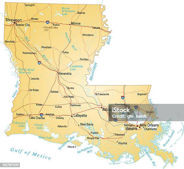 マップルイジアナ - ルイジアナ州のベクターアート素材や画像を多数ご用意 - ルイジアナ州, 地図, ニューオリンズ