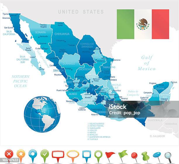 Ilustración de Mapa De Méxicoaltamente Detallados y más Vectores Libres de Derechos de Acapulco - Acapulco, América Central, América del norte