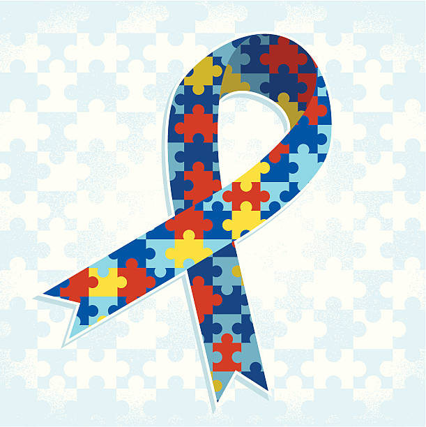 Autism Ribbon vector art illustration