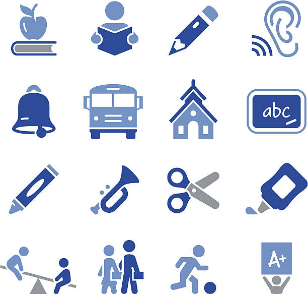 Early Learning Icons - Pro Series School and education icons. Elementary and early learning. Professional icons for your print project or Web site. See more in this series. kids reading clipart stock illustrations