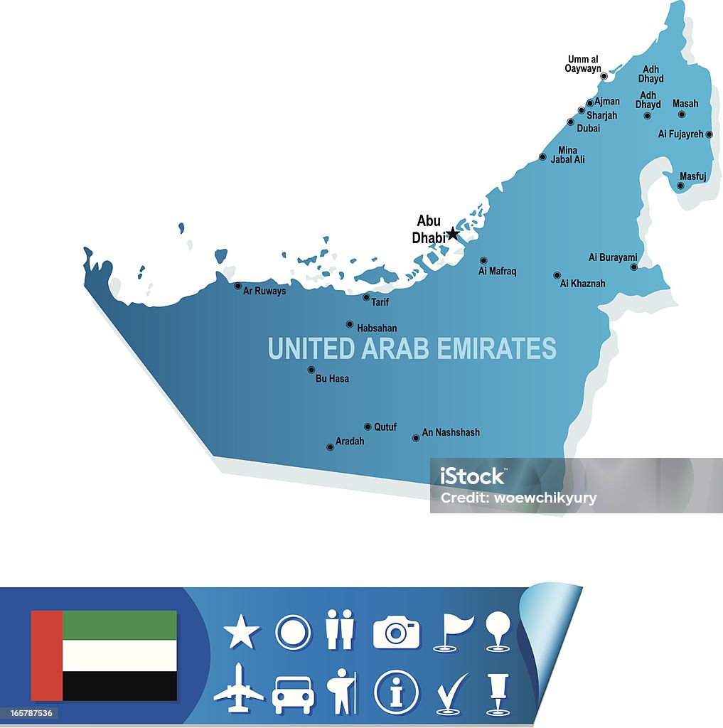 VEREINIGTE ARABISCHE EMIRATE-KARTE - Lizenzfrei Arabien Vektorgrafik