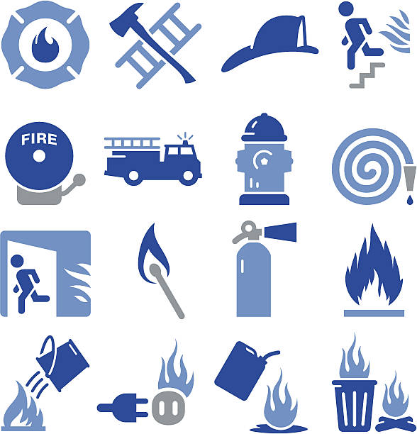 stockillustraties, clipart, cartoons en iconen met fire icons - pro series - brandweer