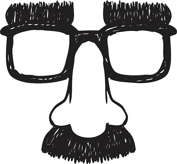 sketch disguise glasses glasses with nose and mustache groucho marx disguise stock illustrations