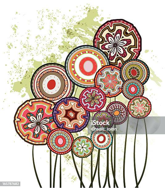 Ilustración de Bosque Mexicana Con Flores Circular y más Vectores Libres de Derechos de Abstracto - Abstracto, Belleza, Belleza de la naturaleza