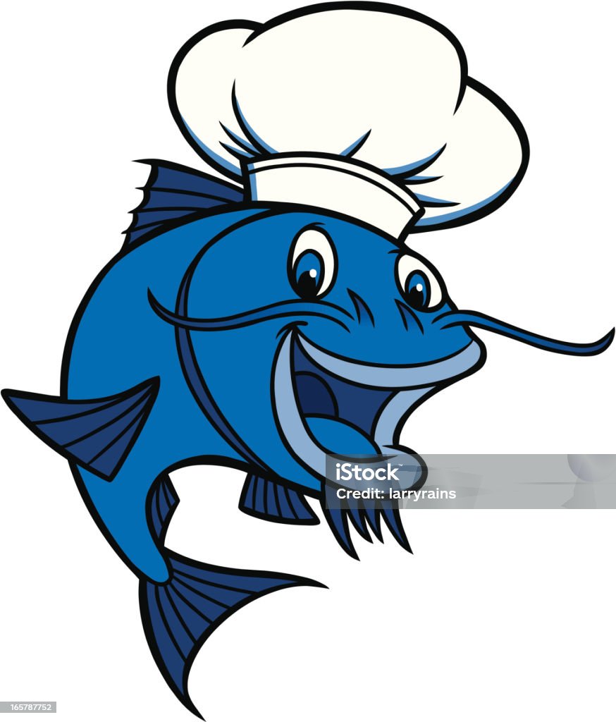 Pesce gatto Chef - arte vettoriale royalty-free di Siluriformes