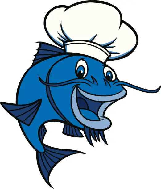 Vector illustration of Catfish Chef