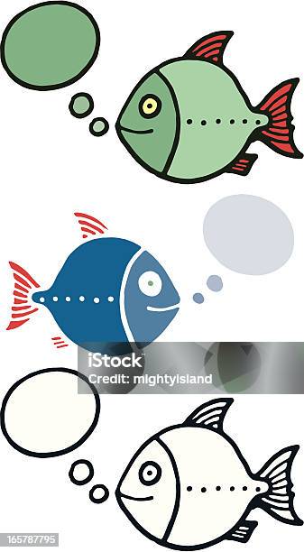Fish With Speech Bubble Stock Illustration - Download Image Now - Animal, Cheerful, Concepts