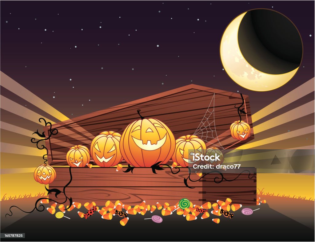 Coffin de friandises de Halloween - clipart vectoriel de Cercueil libre de droits