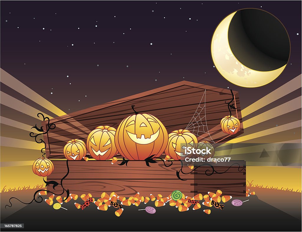 Halloween Trumna z dodatki - Grafika wektorowa royalty-free (Trumna)