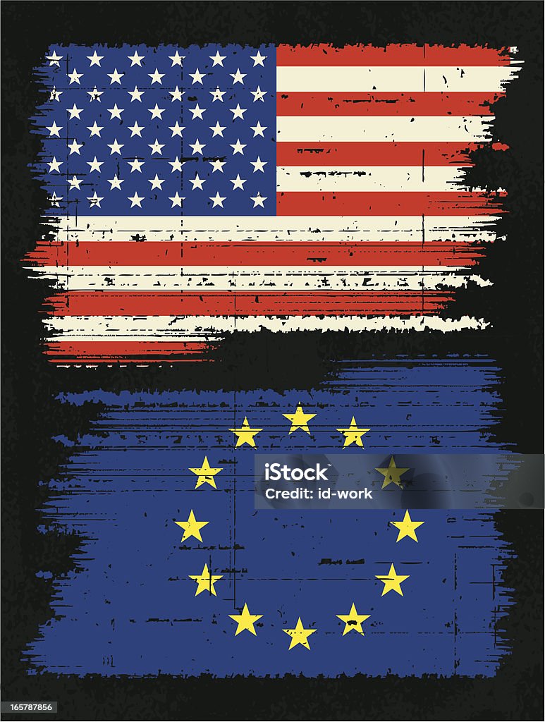 미국 및 유럽 연합 포석 - 로열티 프리 0명 벡터 아트