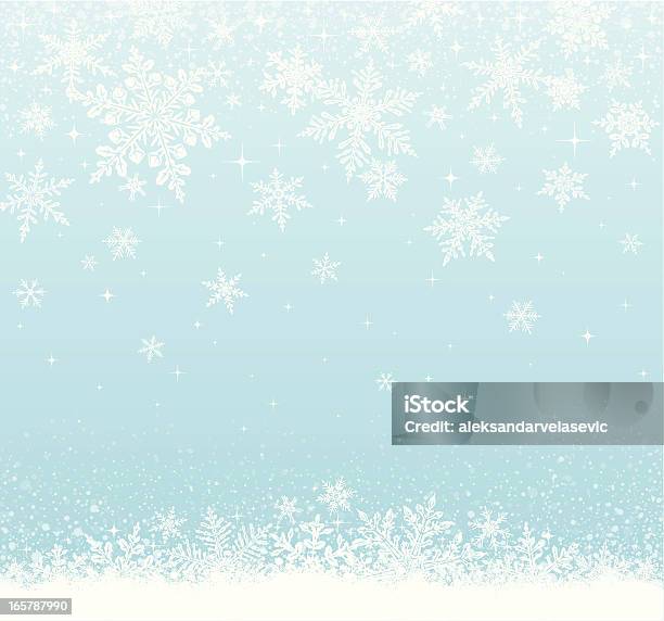 Белоснежного Фоне — стоковая векторная графика и другие изображения на тему Снежинка - Снежинка, Падать, Иней - Замёрзшая вода