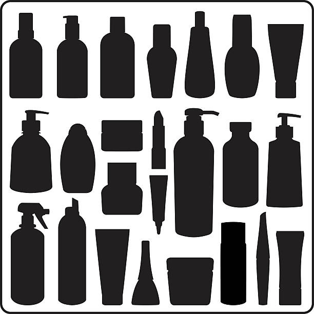 косметики бутылки - plastic container blank bottle medicine stock illustrations