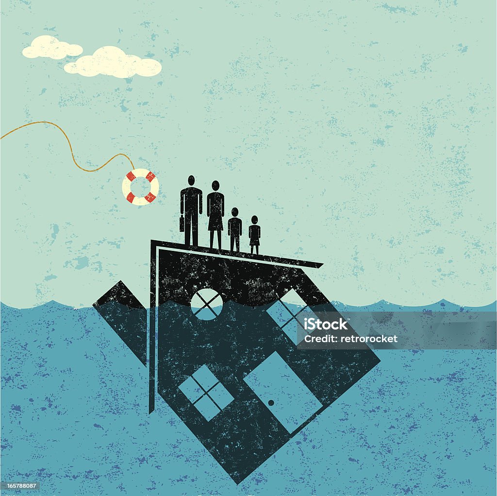 Подводный дома ипотека помочь - Векторная графика Дом роялти-фри