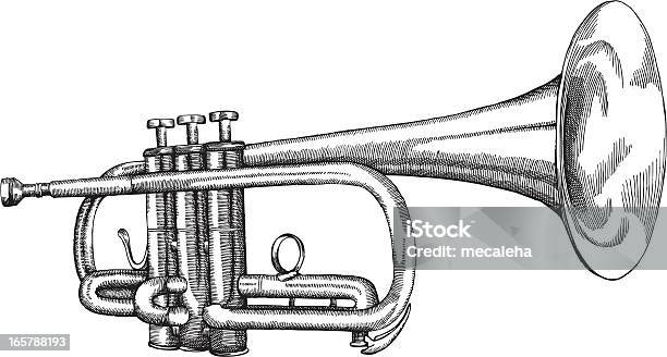 Trumpet Stock Illustration - Download Image Now - Trumpet, Illustration, Old-fashioned