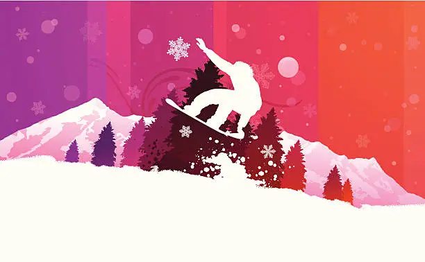 Vector illustration of Snowboarding Background