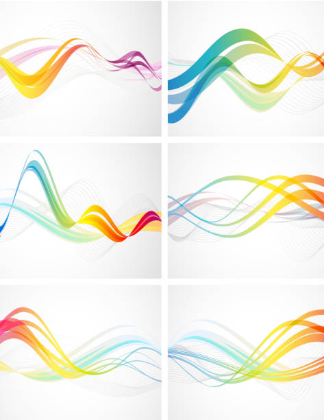 abstrakte wave hintergrund - psychedelic funky yellow orange stock-grafiken, -clipart, -cartoons und -symbole