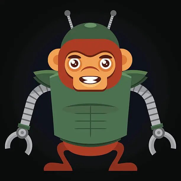 Vector illustration of Space monkey