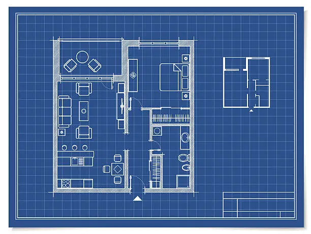 Vector illustration of Apartment in Blueprint
