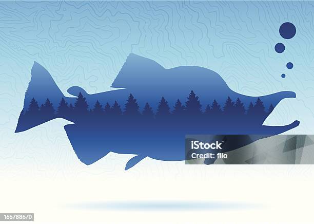 Fundo De Pesca - Arte vetorial de stock e mais imagens de Animal - Animal, Animal selvagem, Azul