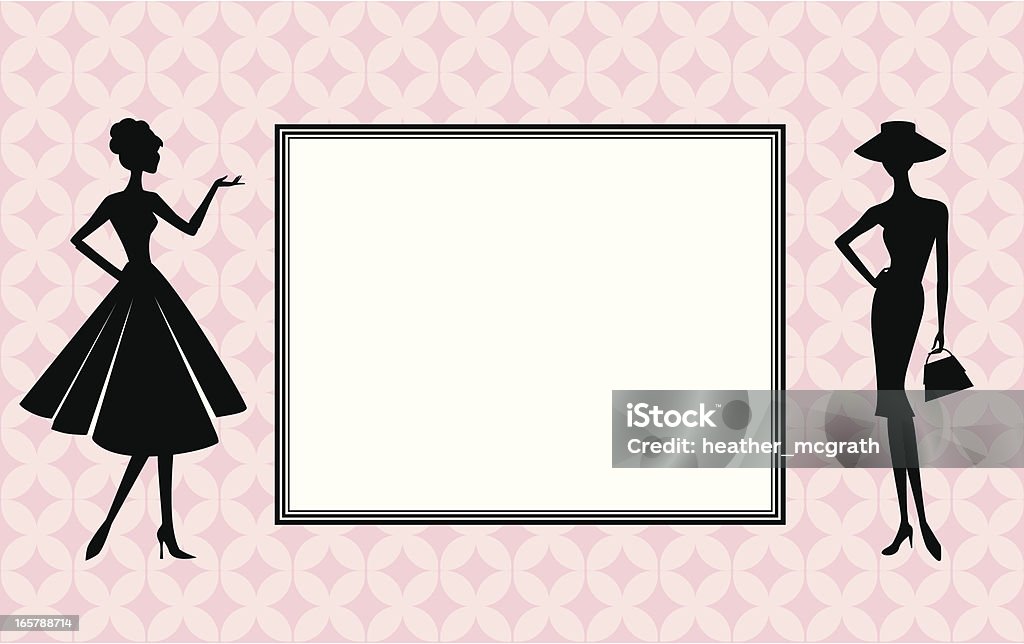 Retro women Two retro styled women with an area for copy space. Women stock vector