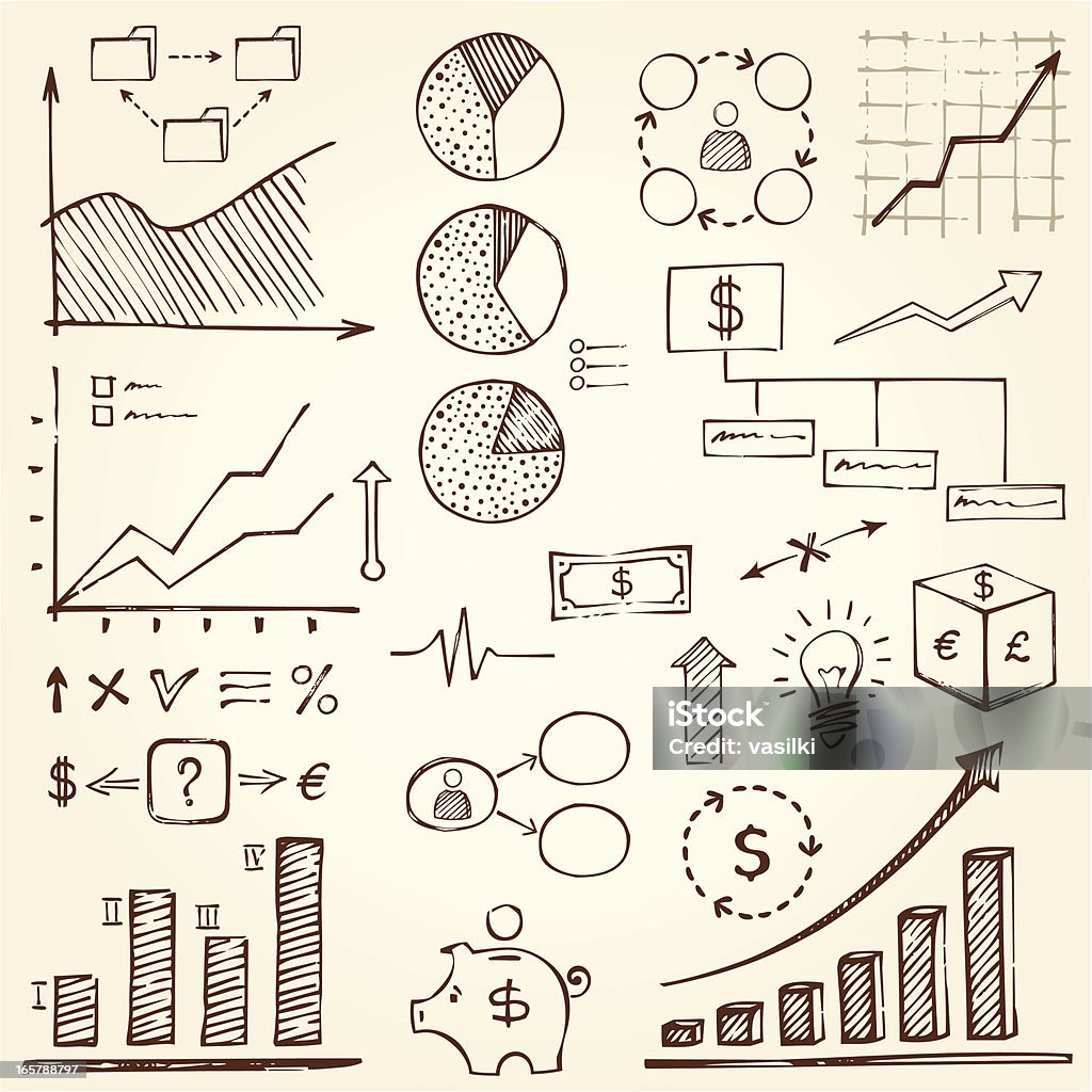 Gekritzel-Diagramme - Lizenzfrei Gekritzel - Zeichnung Vektorgrafik