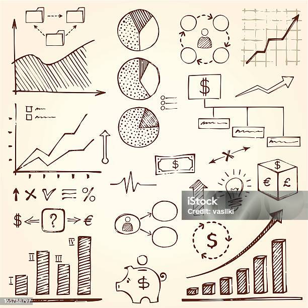 Sarrabisco Diagramas - Arte vetorial de stock e mais imagens de Ideia - Ideia, Rabisco - Desenho, Abstrato