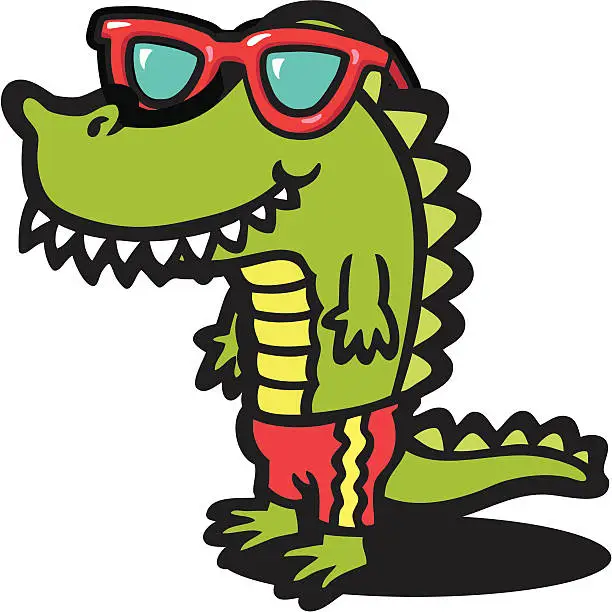 Vector illustration of Cool Croc