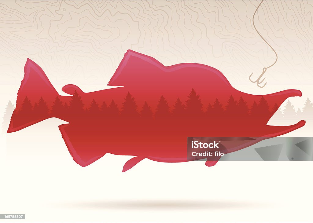 Sfondo di salmone - arte vettoriale royalty-free di Salmone rosso