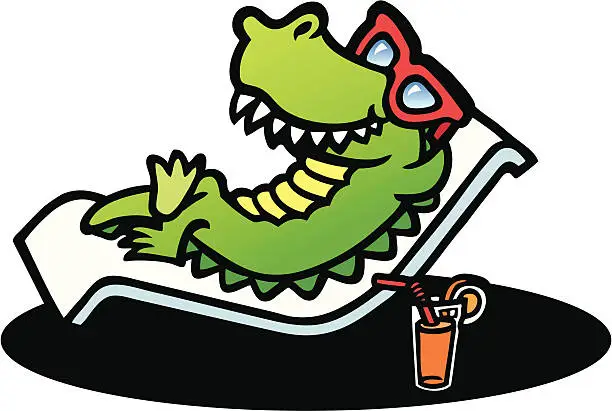 Vector illustration of Relaxing Croc